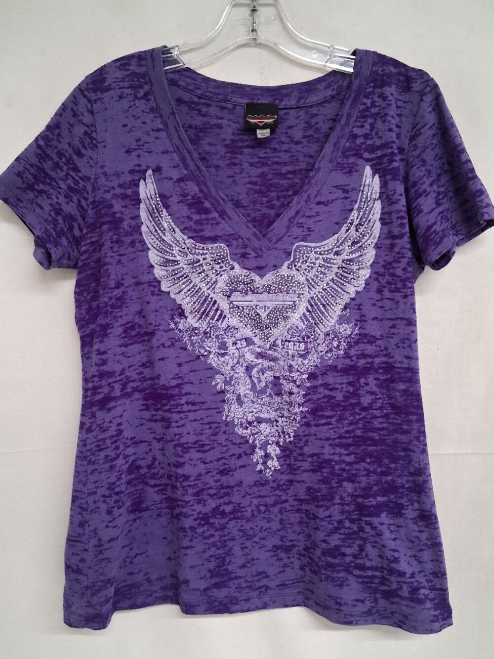Harley Davidson Purple Angel Wings womens shirt XXL
